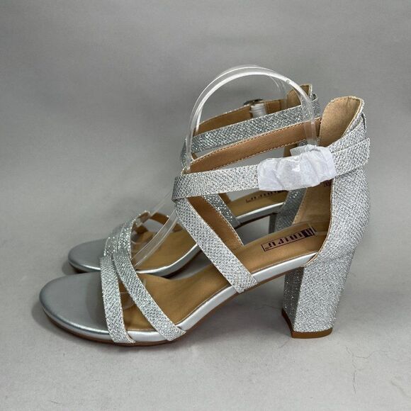 IDIFU Women's Size 8 3" Silver Sparkly‎ Evening Dress Heels - Picture 4 of 10